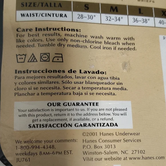 Vintage 2001 Hanes Classics White Pouch Briefs Sz XL 3 Pack - Picture 7 of 9